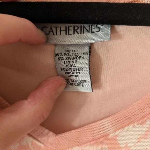 Catherines Pink Sheer Mesh Cityscape Building Plus Size 2x - Picture 3 of 7